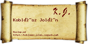 Koblász Jolán névjegykártya