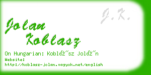 jolan koblasz business card